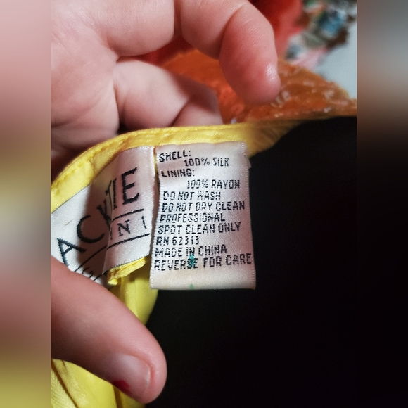 Vintage 80s Yellow Silk Beaded Sequin Sheath Cocktail Midi Dress sz M/L - Picture 9 of 9